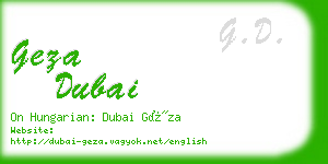 geza dubai business card